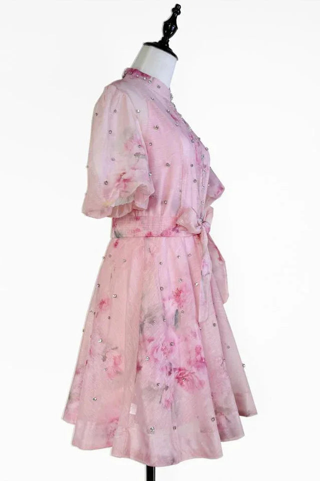 Floral print mini dress - View 10 | TEVQA