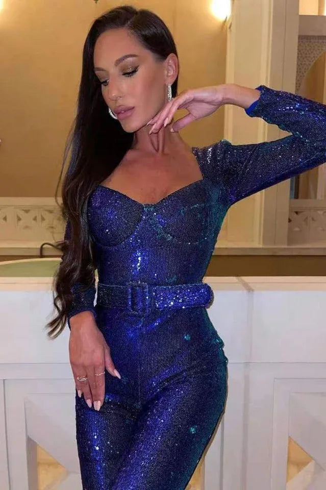 Marissa Sequin Jumpsuit - View 20 | TEVQA