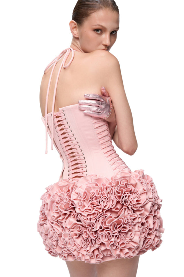 Arifah Floral Halter Neck Corset Skirt Set | Dress In Beauty