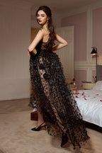 Strapless Flower Applique Ball Gown - View 9 | TEVQA