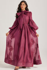 Embroidered Lace-Up Maxi Dress | Dress In Beauty