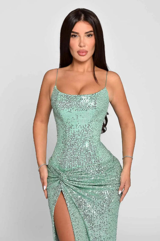 Haya Sequin Corset Maxi Dress | Dress In Beauty