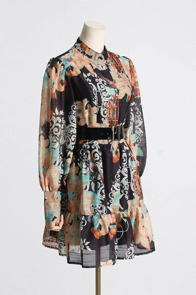 Alexandra Belted Mini Dress - TEVQA