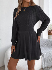 Cable Knit Sweater Dress - View 6 | TEVQA