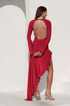 Metallic Knit Fit and Flare Dress - View 13 | TEVQA