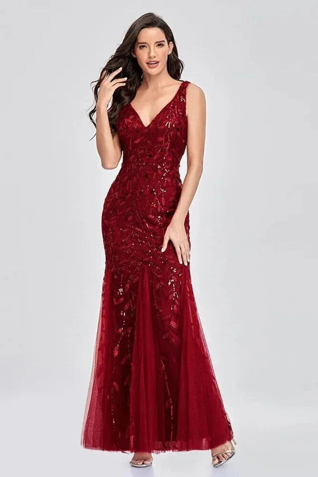 Sequin Mermaid Prom Dress - View 6 | TEVQA