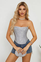 Sequin Strapless Bustier Top | Dress In Beauty