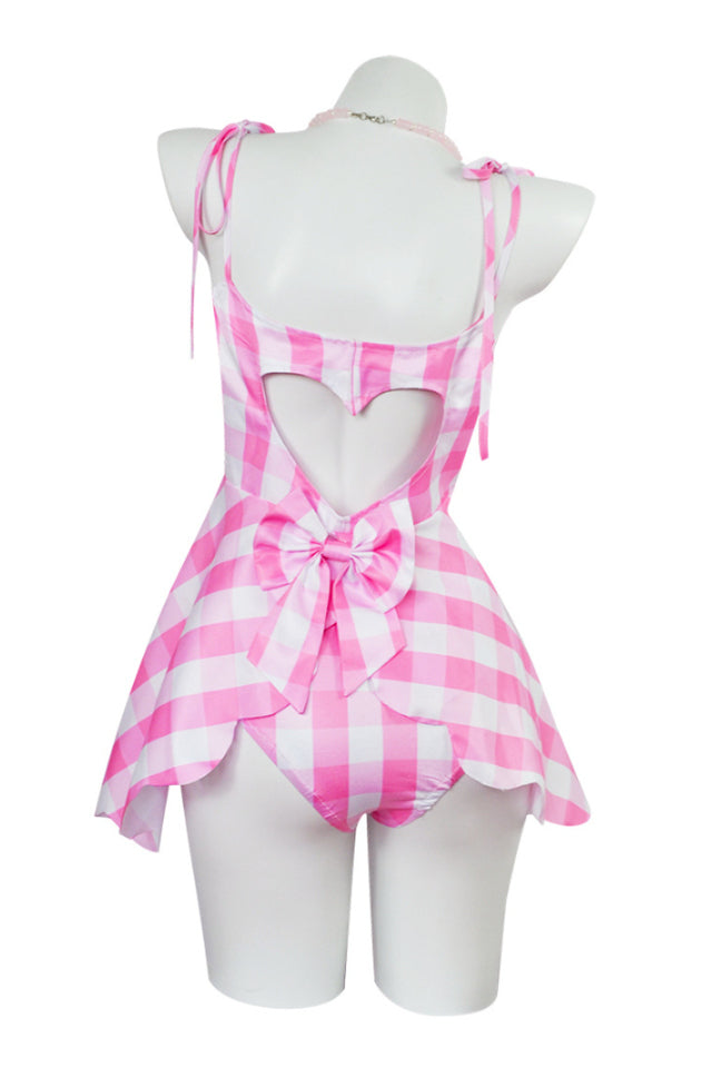 Barbie Movie Margot Pink Plaid Check Dress | Dress In Beauty