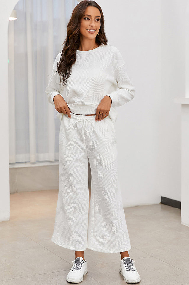 Textured Long Sleeve Top & Pants Set | Dress In Beauty