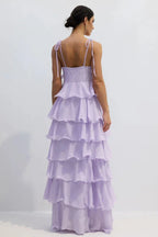 Clara Diamante Flower Tiered Slip Dress - View 9 | TEVQA