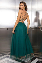 Sequin Tulle Evening Dress - View 6 | TEVQA