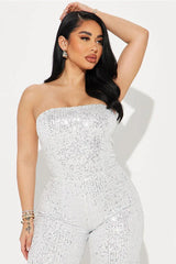 Lets Sparkle On Sequin Jumpsuit - TEVQA