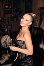 Black Bustier Dress With A Corset - TEVQA