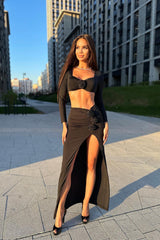 Rose High Split Maxi Dress | Dress In Beauty