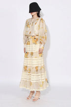 Floral Maxi Dress with Puff Sleeves - View 7 | TEVQA