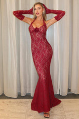 Marjorie Red Rose Lace Halter Maxi Dress | Dress In Beauty