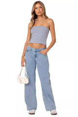 EDIKTED Raelynn Washed Low Rise Jeans | Dress In Beauty