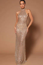 Lunia Sequin Backless Maxi Dress - TEVQA