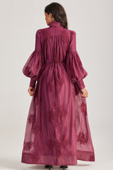 Embroidered Lace-Up Maxi Dress | Dress In Beauty