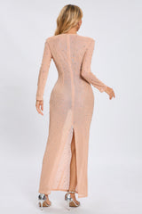 Nude Crystal Embellished Transparent Gown | Dress In Beauty