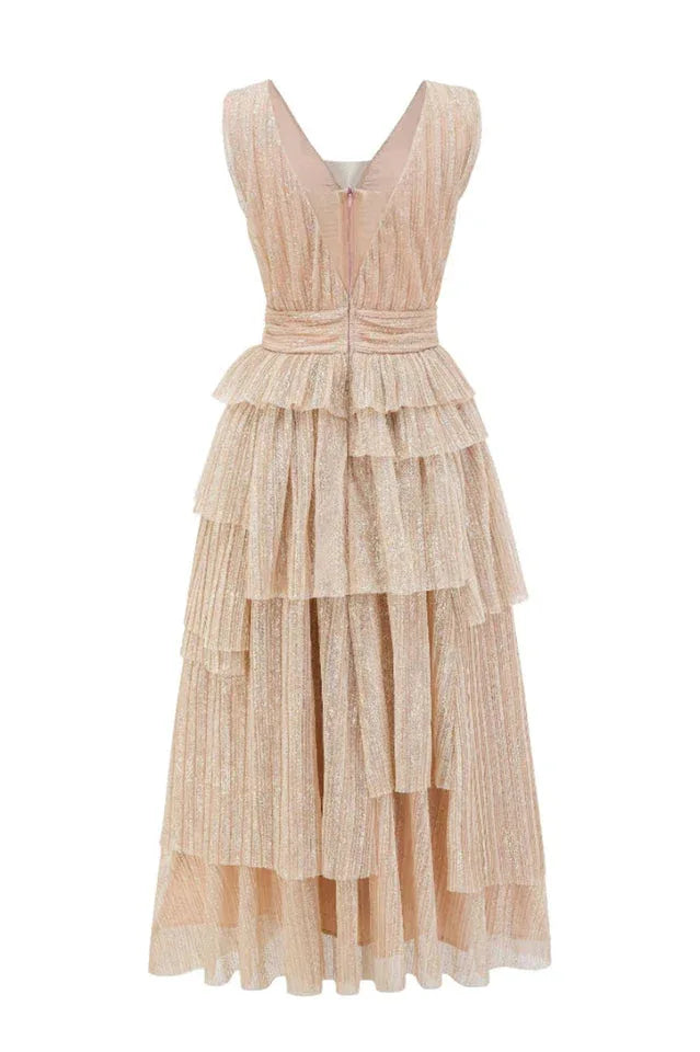 Asymmetric Tiered Formal Dress - View 6 | TEVQA