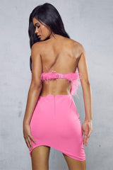 Curved Hem Feather Mini Dress | Dress In Beauty