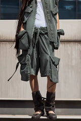 OPEN YY Rolled Waist Cargo Shorts | Dress In Beauty