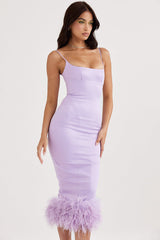 Helena Orchid Satin Midi Dress | Dress In Beauty