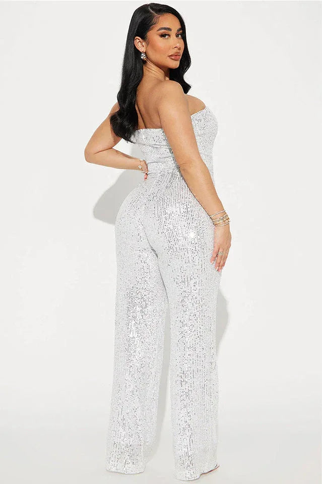 Lets Sparkle On Sequin Jumpsuit - TEVQA