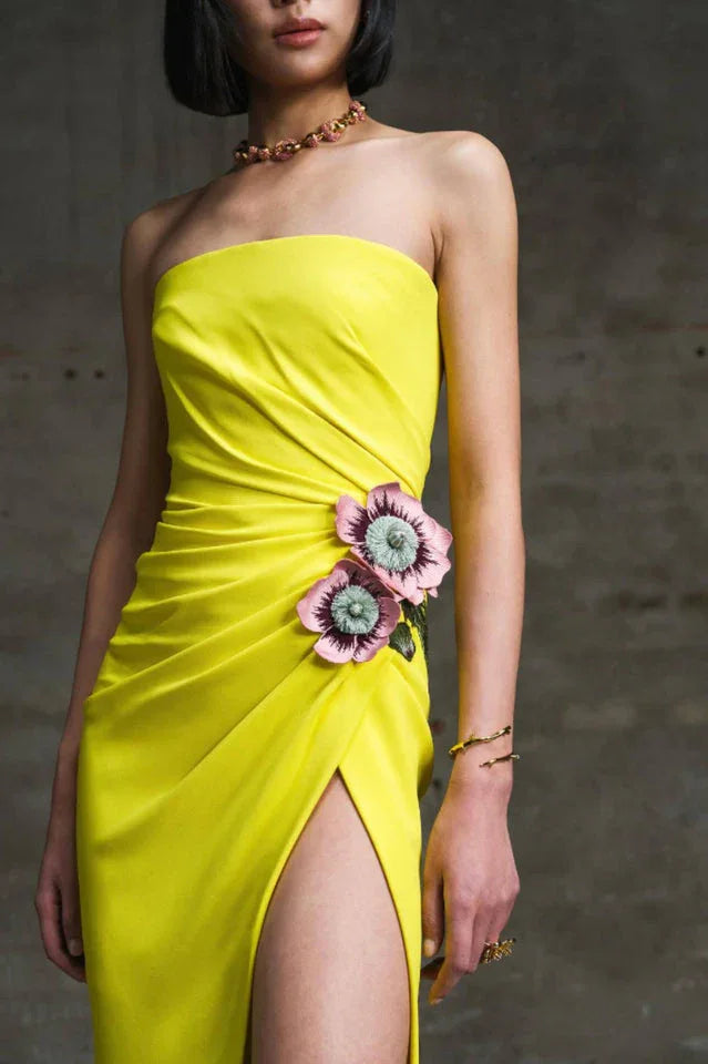 Floral Strapless Evening Gown Secondary image