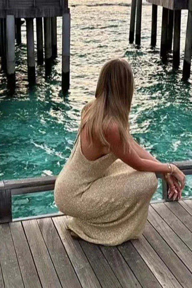 Sparkle Knit Maxi Dress - View 9 | TEVQA