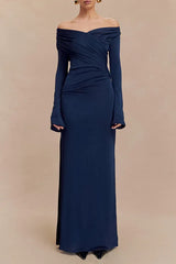 Therese Off Shoulder Ruched Maxi Dress - TEVQA