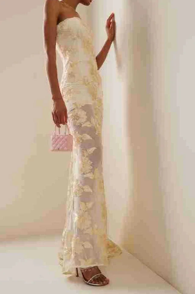 Strapless floral maxi dress - View 6 | TEVQA