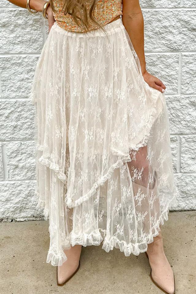 Tiered Lace Maxi Skirt Secondary image