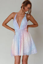 Beaded A-Line Party Dress - View 12 | TEVQA