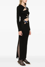 Circular Mood Stone Long Sleeve Dress - TEVQA