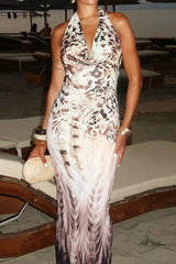 Lace Up V Neck Backless Maxi Dress | Dress In Beauty