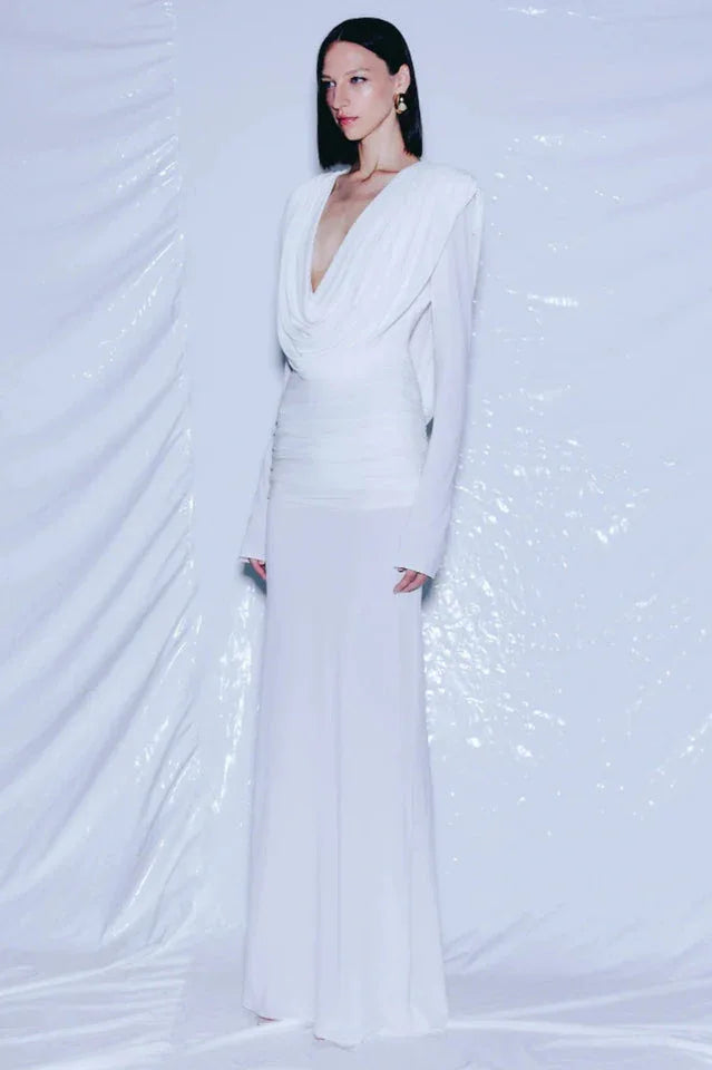 Maxi Dress with Cowl Neck & Long Sleeves Secondary image
