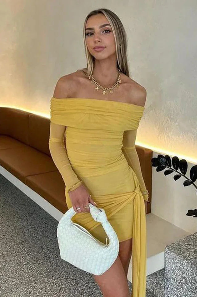 Yasmin Off Shoulder Mini Dress - TEVQA