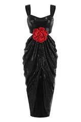 Rosette Cut Out Sequin Maxi Dress | Dress In Beauty