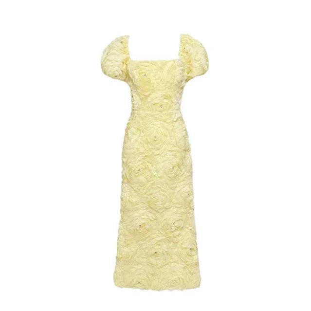 Floral Applique Midi Dress - View 9 | TEVQA
