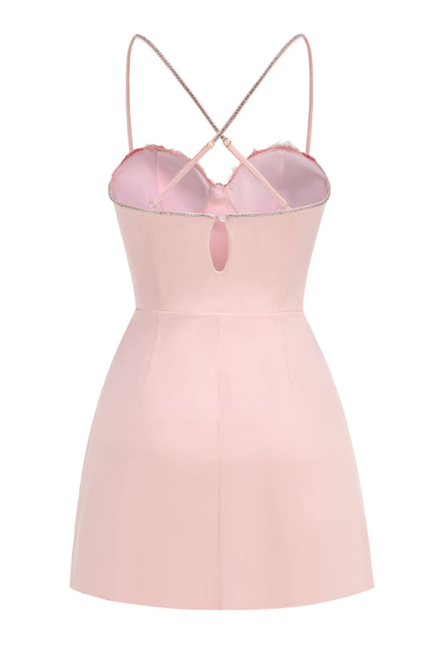 Calantha Pink Flower Diamond Mini Dress | Dress In Beauty