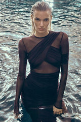 Reine Ruched Long Sleeve Bodycon Dress | Dress In Beauty