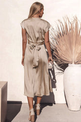 Scoop A-line Satin Bridesmaid Dress | Dress In Beauty