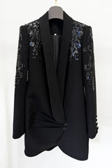 Kallie Sequin Embellished Blazer Mini Dress - View 15 | TEVQA