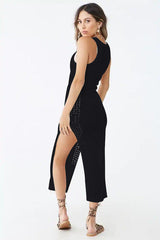 Knitted Cutout Split Beach Cover Up Dress | Dress In Beauty