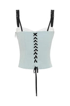 Fitted Strappy Corset Top with Ribbon Detail - View 7 | TEVQA