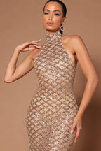 Lunia Sequin Backless Maxi Dress - TEVQA