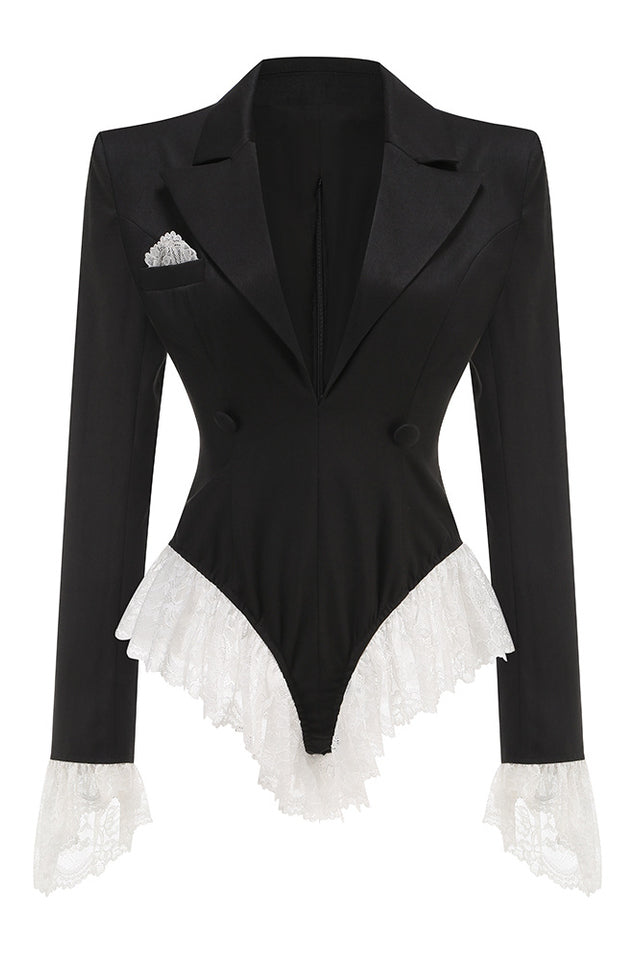 V Neck Lace Embellished Blazer | Dress In Beauty