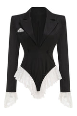 V Neck Lace Embellished Blazer | Dress In Beauty